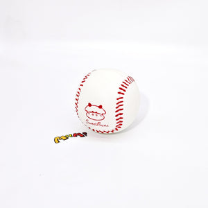 Classic white baseball squishy toy with red stitching realistic sports stress ball fidget
