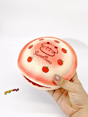 Apple dorayaki pancake squishy toy smooth matte texture japanese sweet bean cake fidget