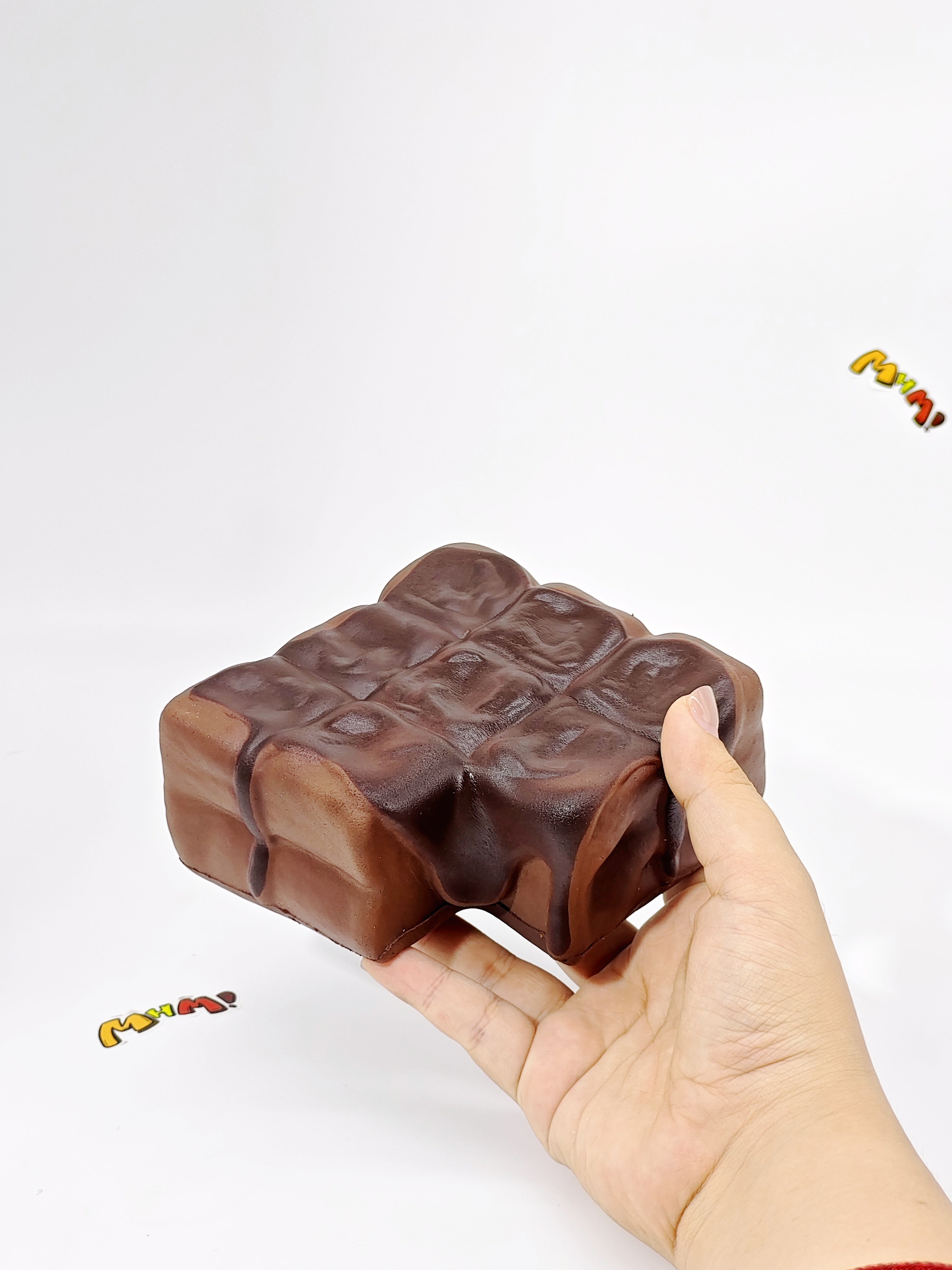 Dark Chocolate Fudge Cube Taba Squishy - Sticky & Dense Slow Rising Block | Scented Brownie Fidget Toy