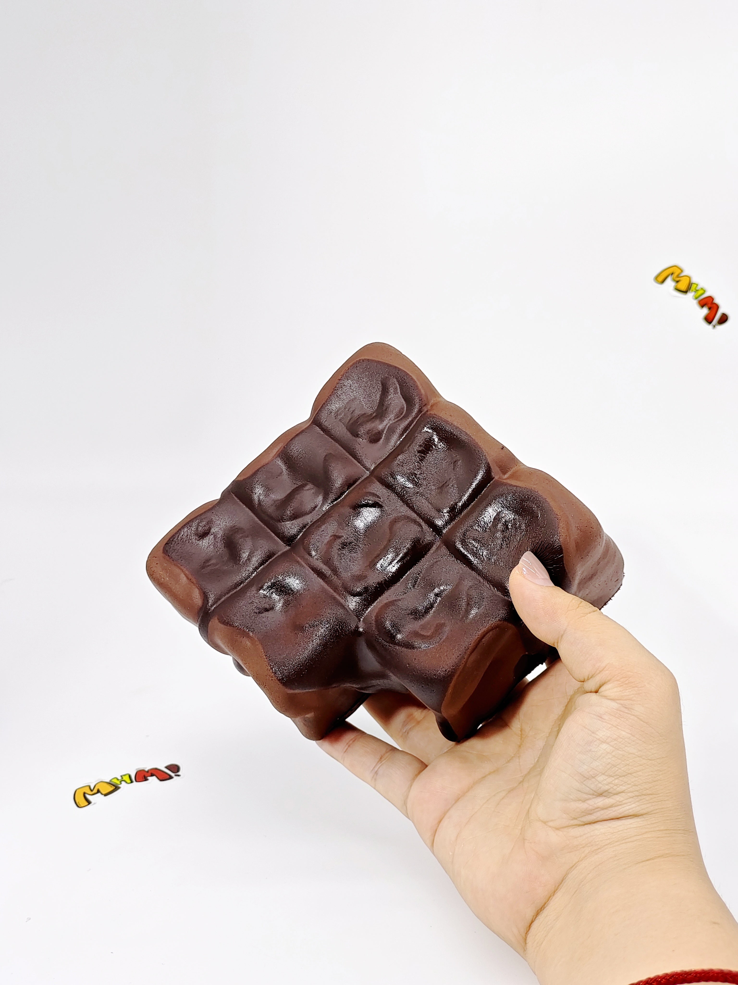 Dark Chocolate Fudge Cube Taba Squishy - Sticky & Dense Slow Rising Block | Scented Brownie Fidget Toy