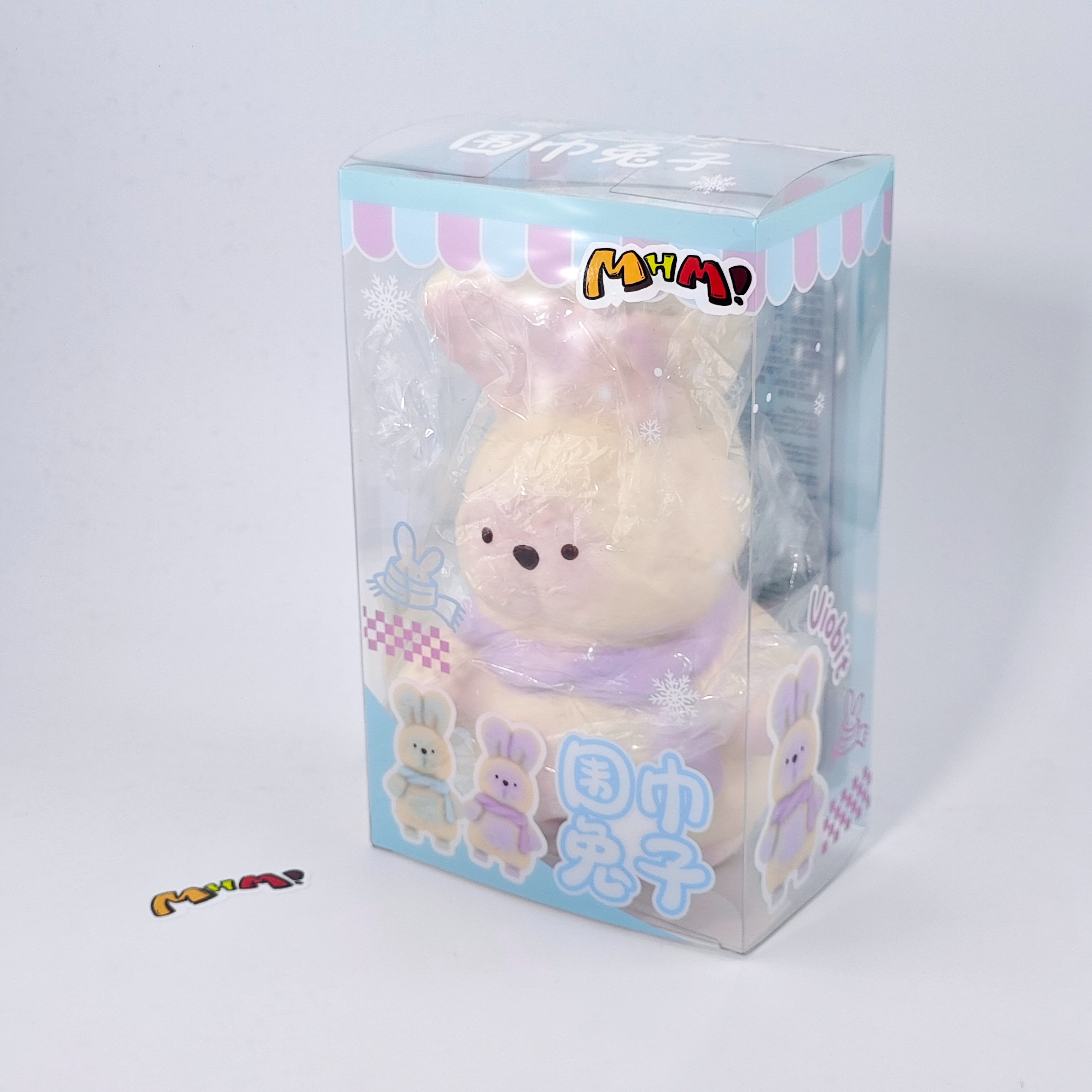 Purple Scarf Bunny Squishy | Cute Animal Themed Slow Rising Stres - slow rise fidget toy texture close up