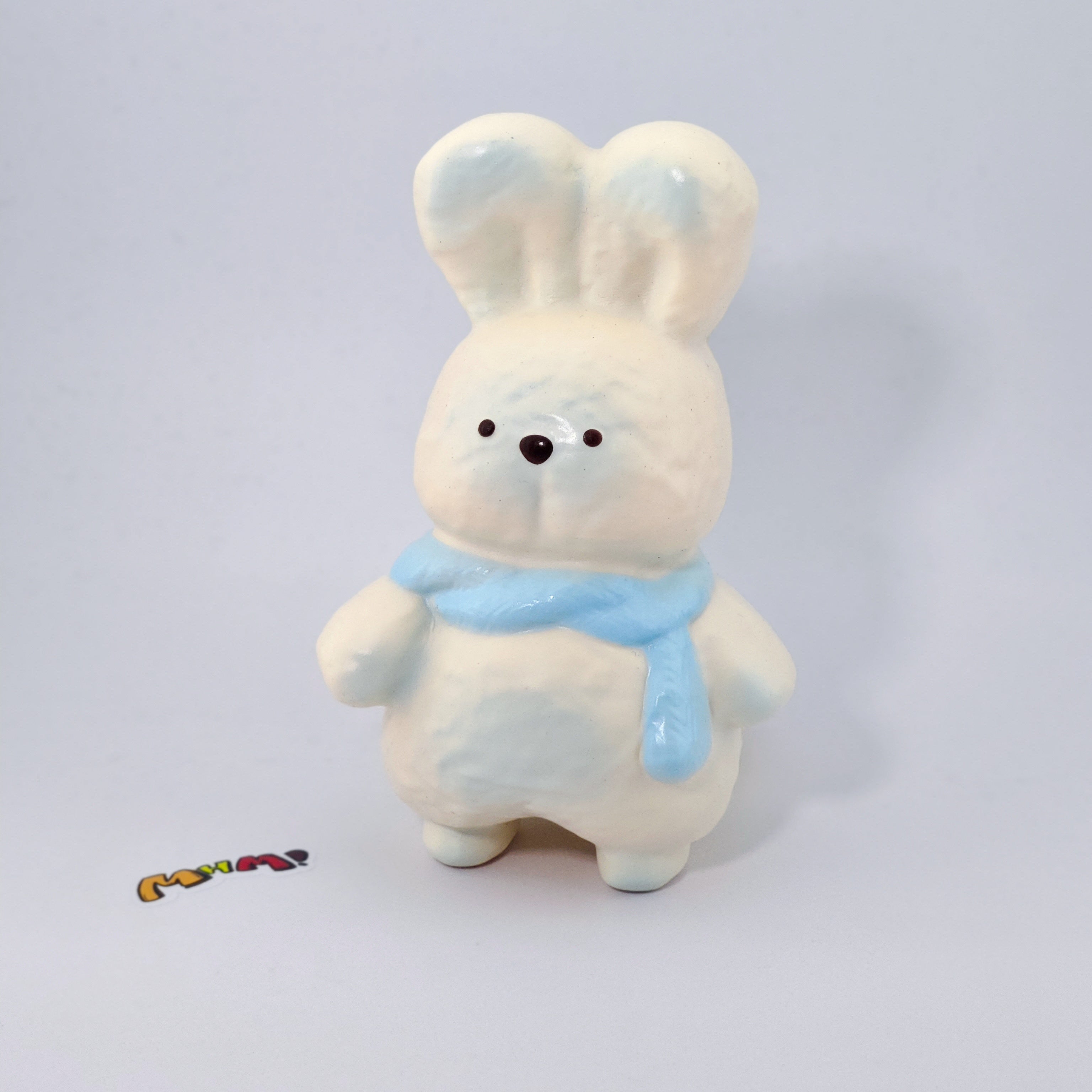 Blue Scarf Bunny Squishy | Cute Animal Themed Slow Rising Stress  - slow rising squishy toy product photo